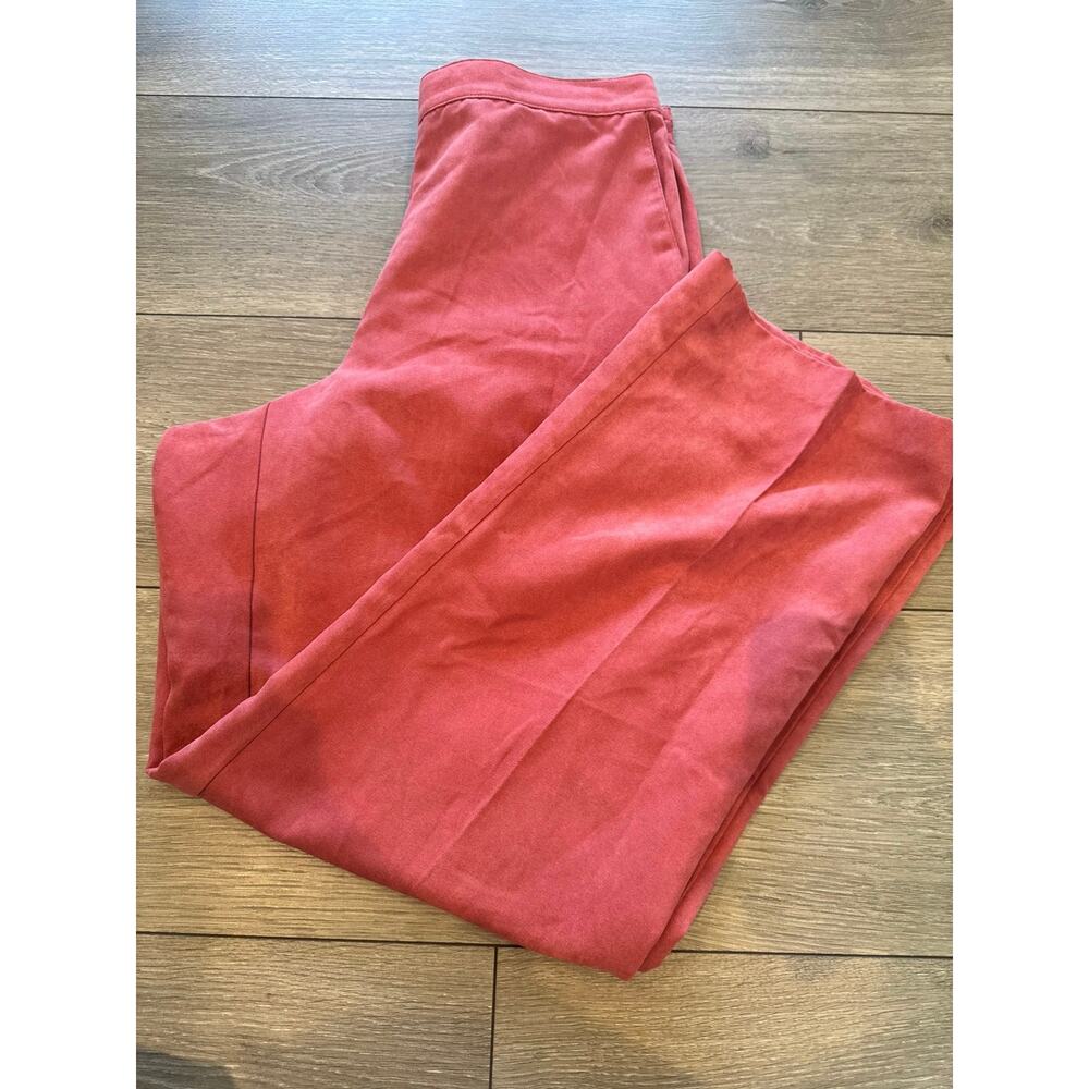 Alfred Dunner Red rose Straight Leg Pants Elastic Waist Stretch Pull On